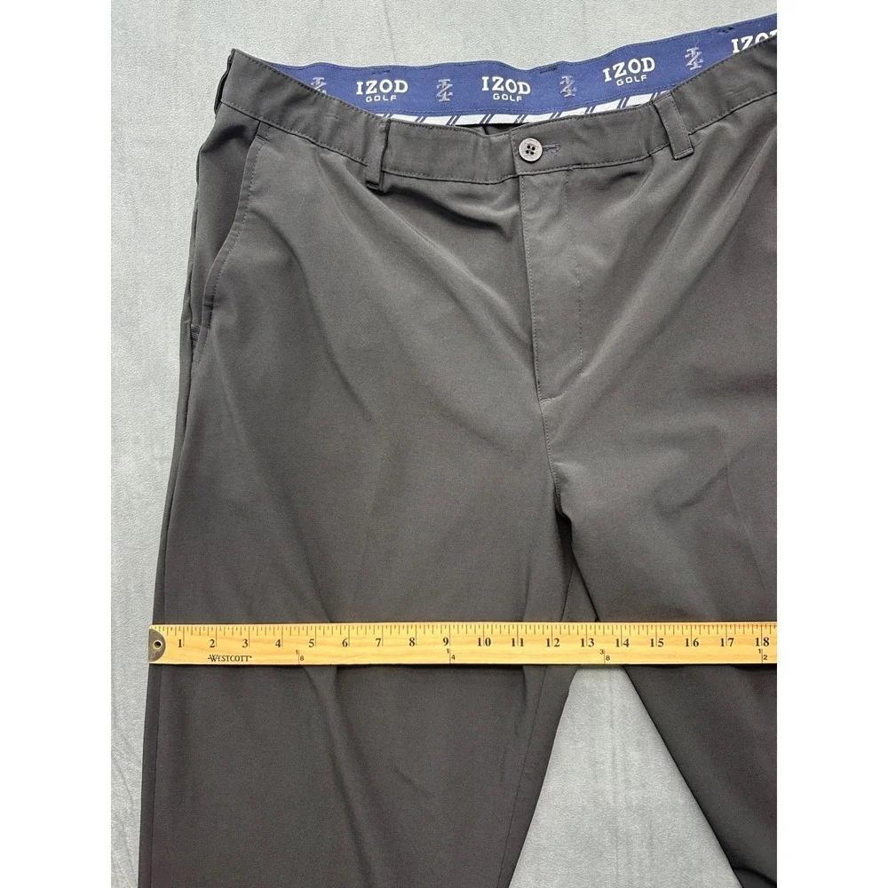 IZOD Golf Mens 40x32 Black Performance Stretch Straight Leg Pants 4393
